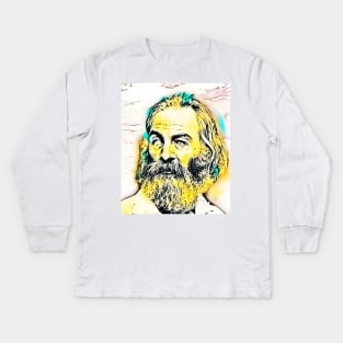 Walt Whitman Portrait | Walt Whitman Artwork 2 Kids Long Sleeve T-Shirt